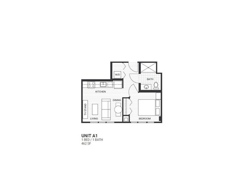 A1 Floorplan at Velaris Living Apartments, Colorado, 80205